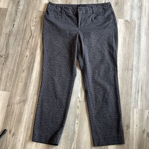 Banana Republic Dark Gray Animal Print Jackson Fit Dress Pants Size 12 Regular